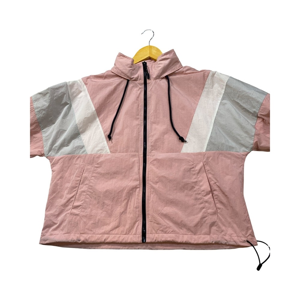 PINK Victoria Secret Colorblock Windbreaker Jacket XS/S Pink Gray  Lightweight - Picture 6 of 9